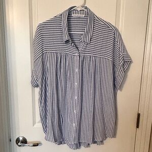 Jane and Delancey Blue and White Striped Blouse